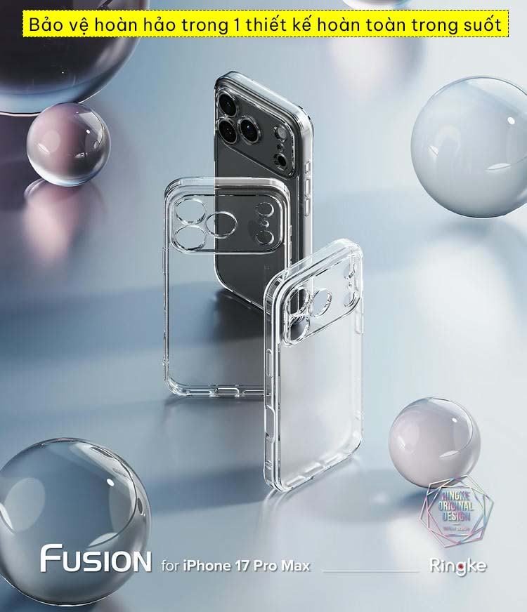 Ốp lưng iPhone 17 Pro Max Ringke Fusion trong suốt chống sốc 1
